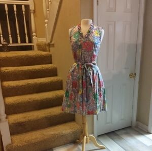 Talbots Multicolor Floral Midi Dress